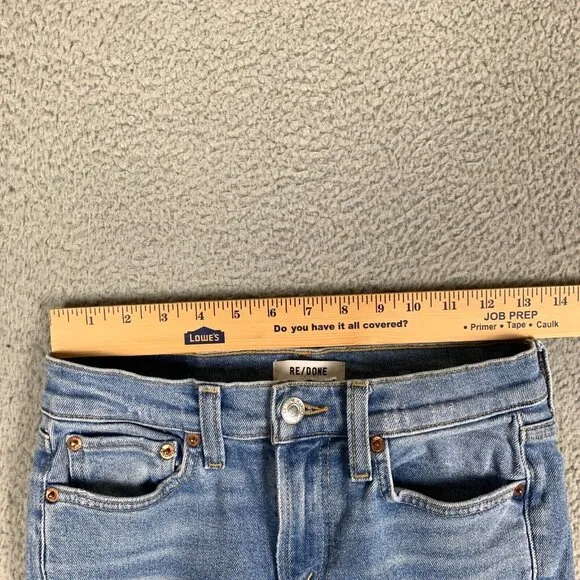 RE/DONE 90s Mid-Rise Ankle Crop Jeans Womens Size 26 Soft Indigo Comfort Stretch