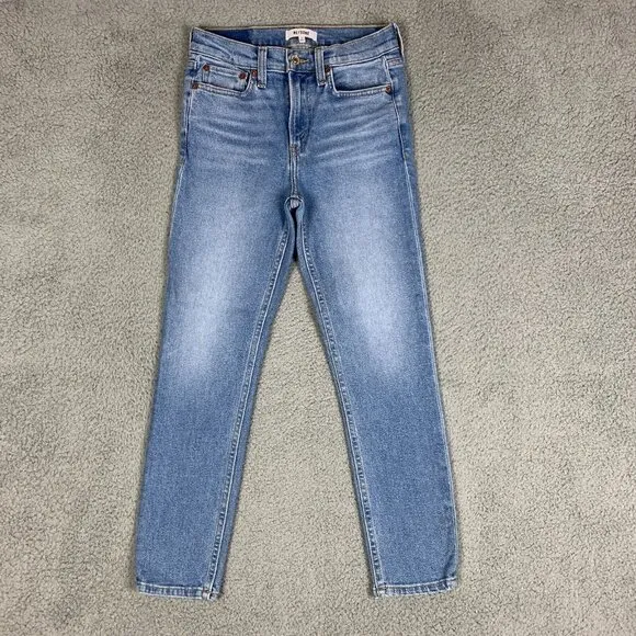 RE/DONE 90s Mid-Rise Ankle Crop Jeans Womens Size 26 Soft Indigo Comfort Stretch