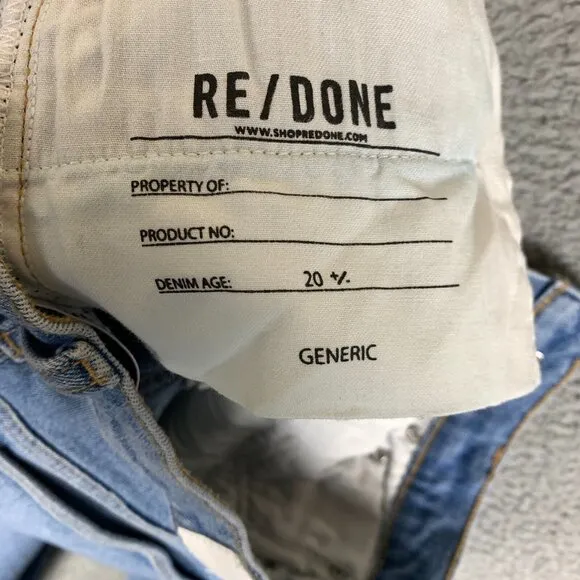 RE/DONE 90s Mid-Rise Ankle Crop Jeans Womens Size 26 Soft Indigo Comfort Stretch
