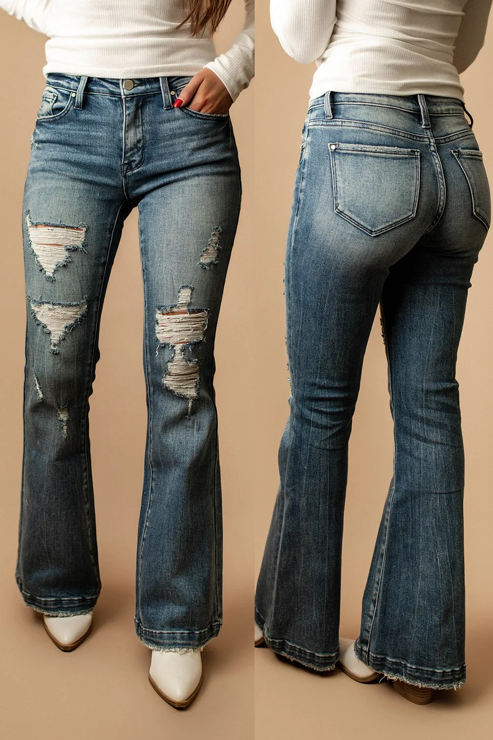 Reese Flare Jeans (Dark Wash - TALL) | FINAL SALE