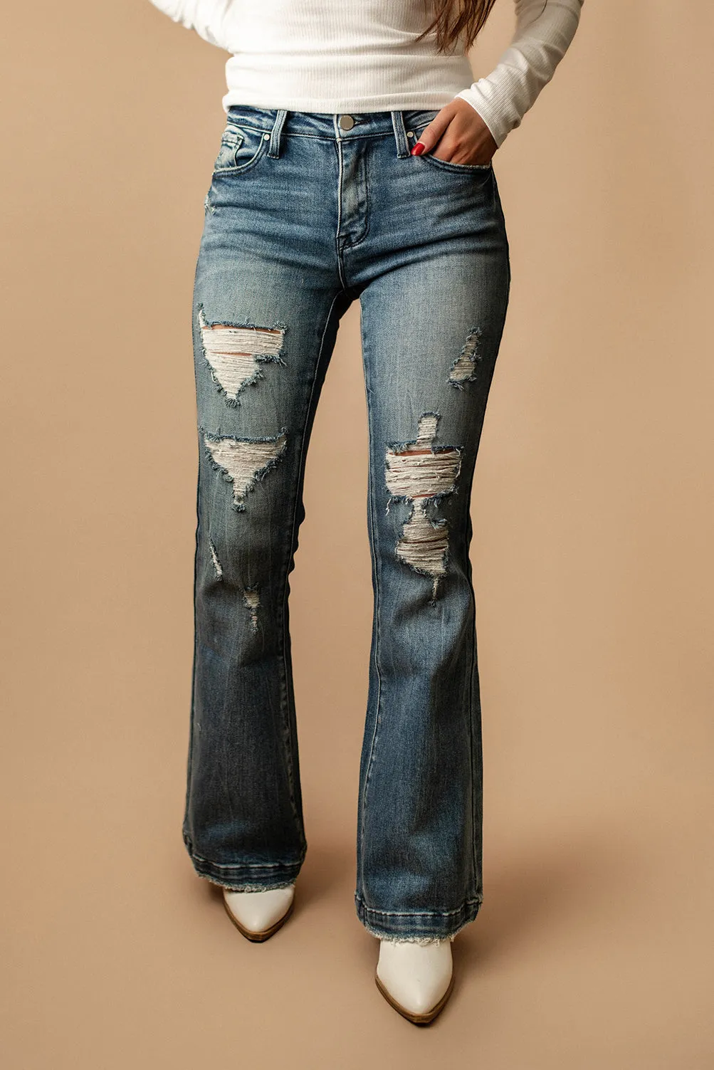 Reese Flare Jeans (Dark Wash - TALL) | FINAL SALE