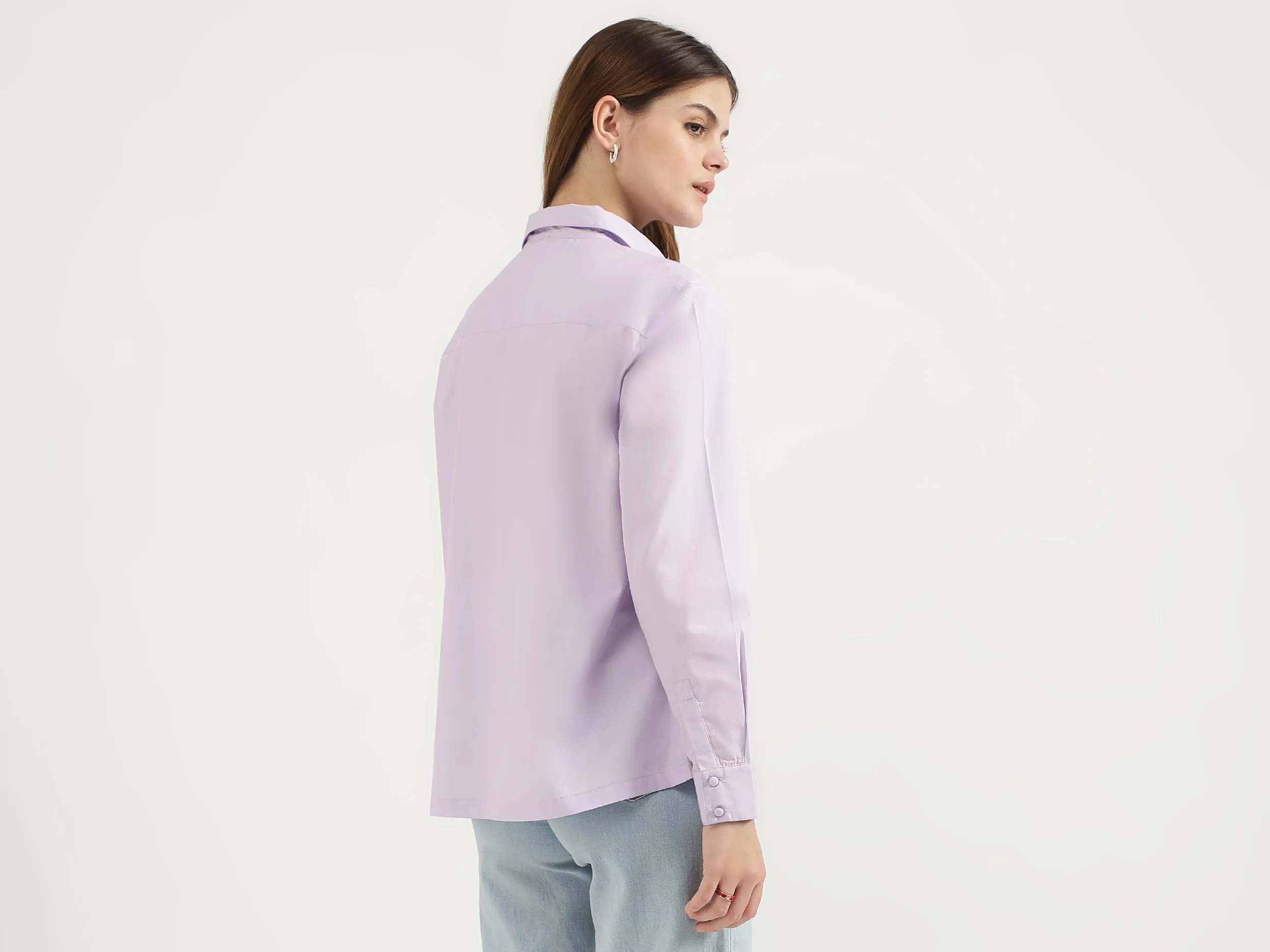 Regular Fit Spread Collar Solid Shirts