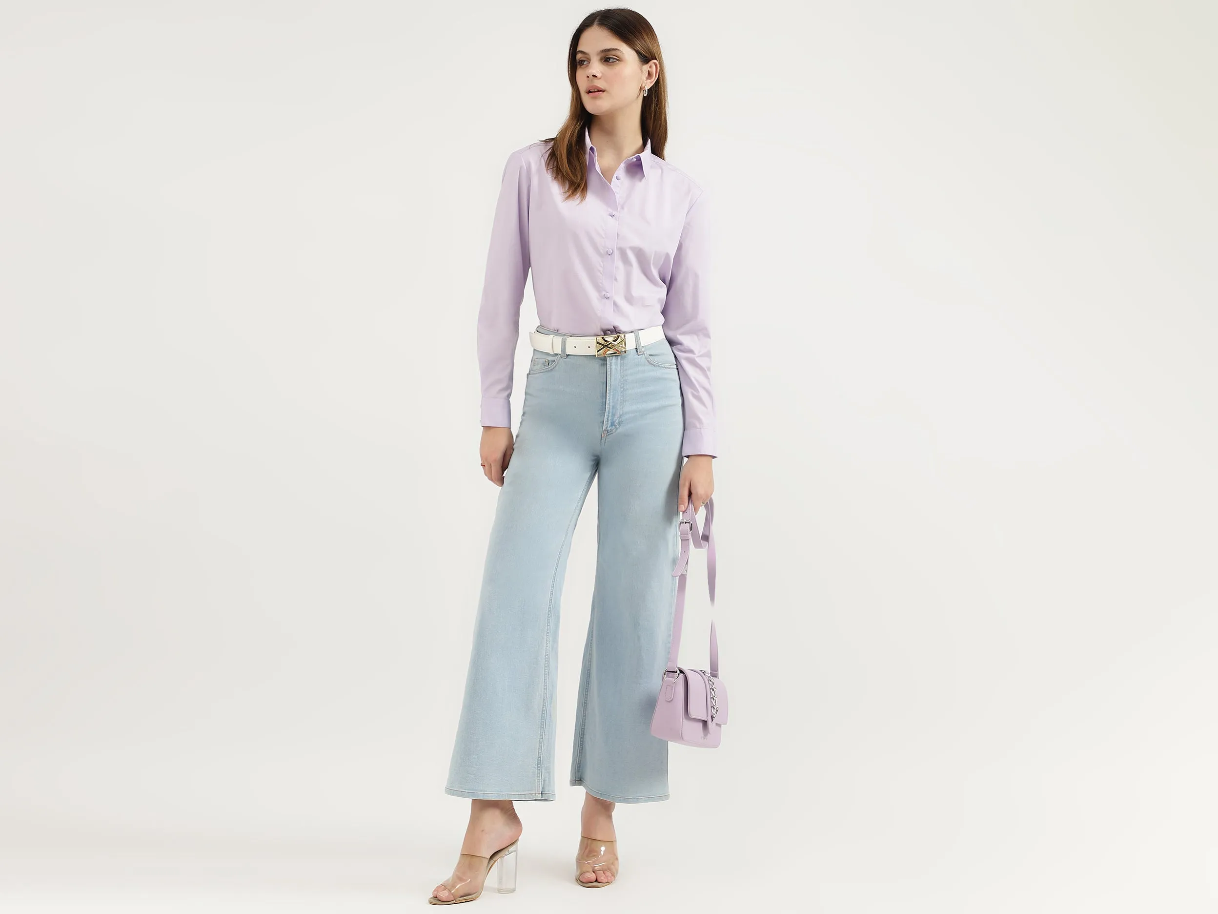 Regular Fit Spread Collar Solid Shirts