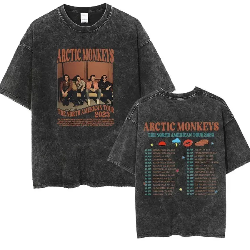 Retro Arctic Monkeys Graphic Tee with Vintage Wash