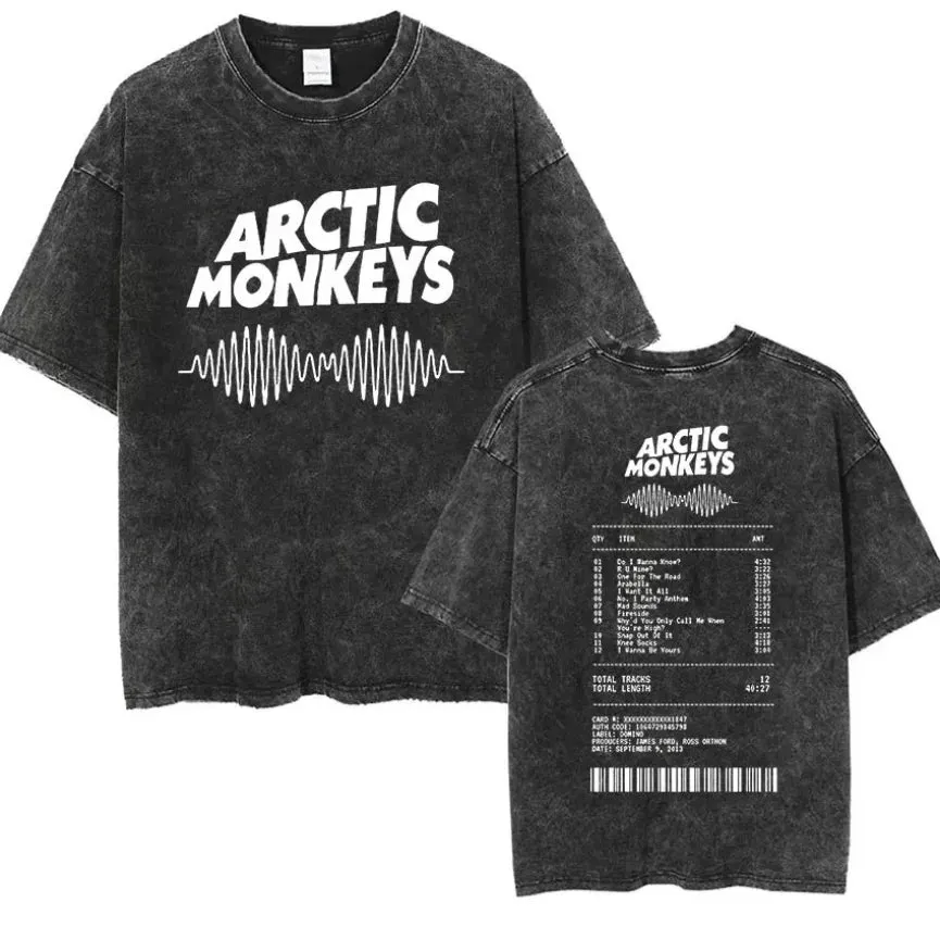 Retro Arctic Monkeys Graphic Tee with Vintage Wash