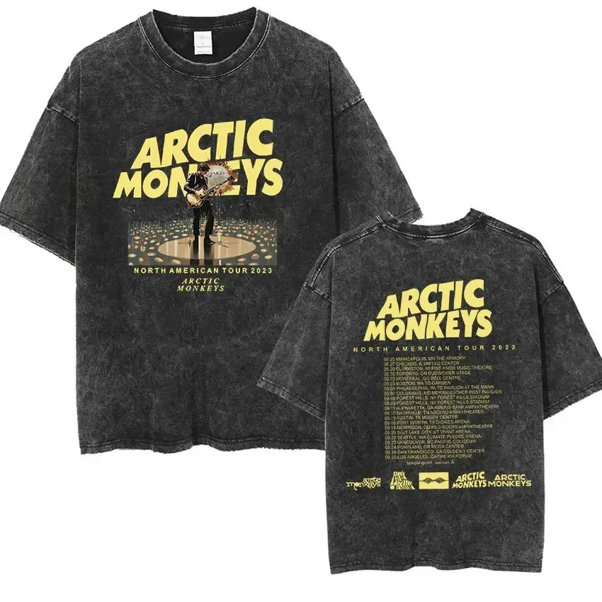 Retro Arctic Monkeys Graphic Tee with Vintage Wash