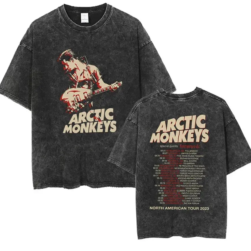 Retro Arctic Monkeys Graphic Tee with Vintage Wash