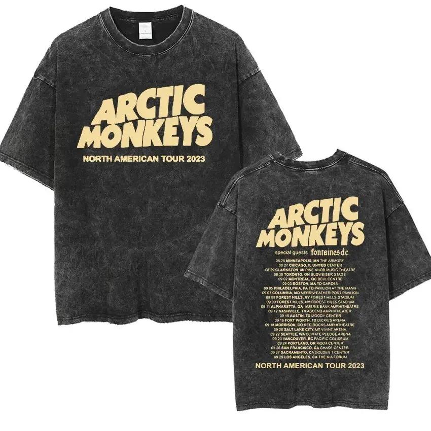 Retro Arctic Monkeys Graphic Tee with Vintage Wash