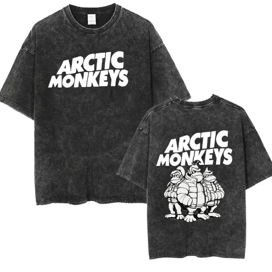 Retro Arctic Monkeys Graphic Tee with Vintage Wash