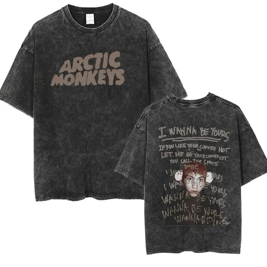 Retro Arctic Monkeys Graphic Tee with Vintage Wash