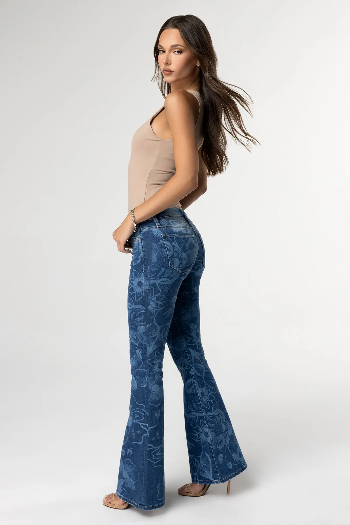 Rhiannon Floral Flare Jeans