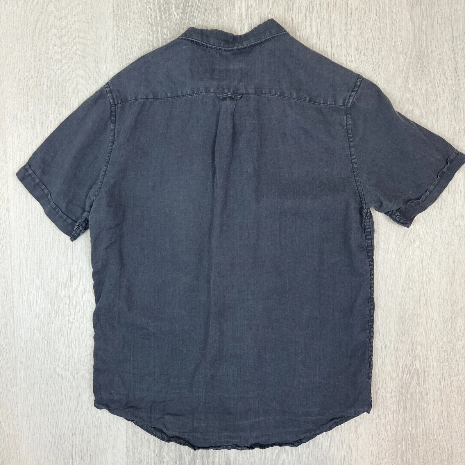 Rhythm Mens Ramie Short Sleeve Fit Button Up Shirt Size Small