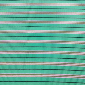 Ribbed Cotton Jersey, Green Stripe
