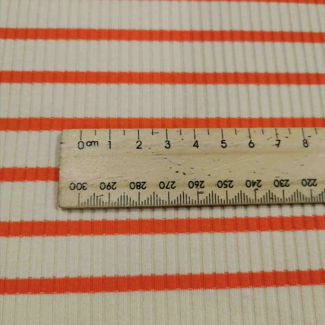 Ribbed Cotton Jersey, Orange Cream Stripe