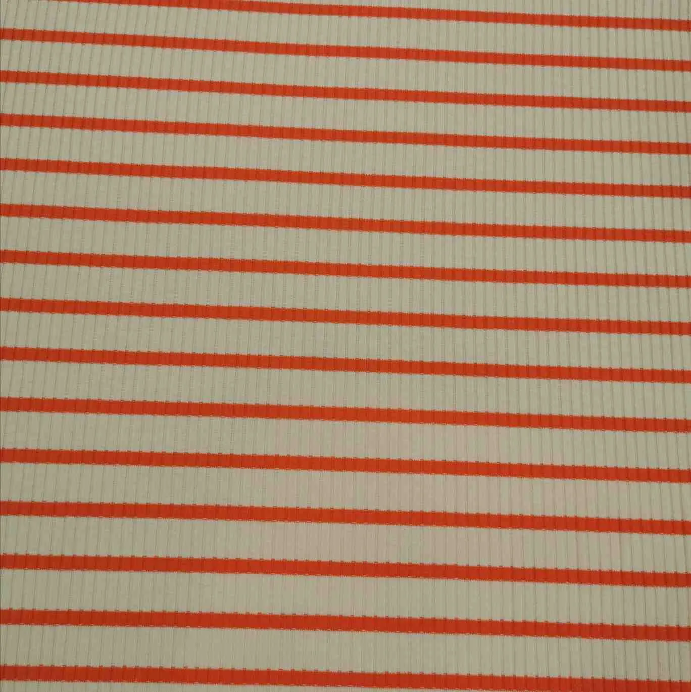 Ribbed Cotton Jersey, Orange Cream Stripe