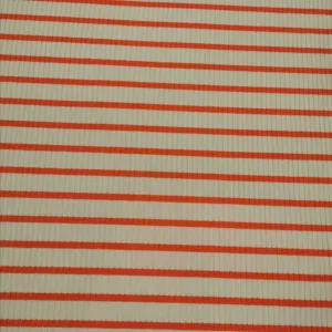 Ribbed Cotton Jersey, Orange Cream Stripe