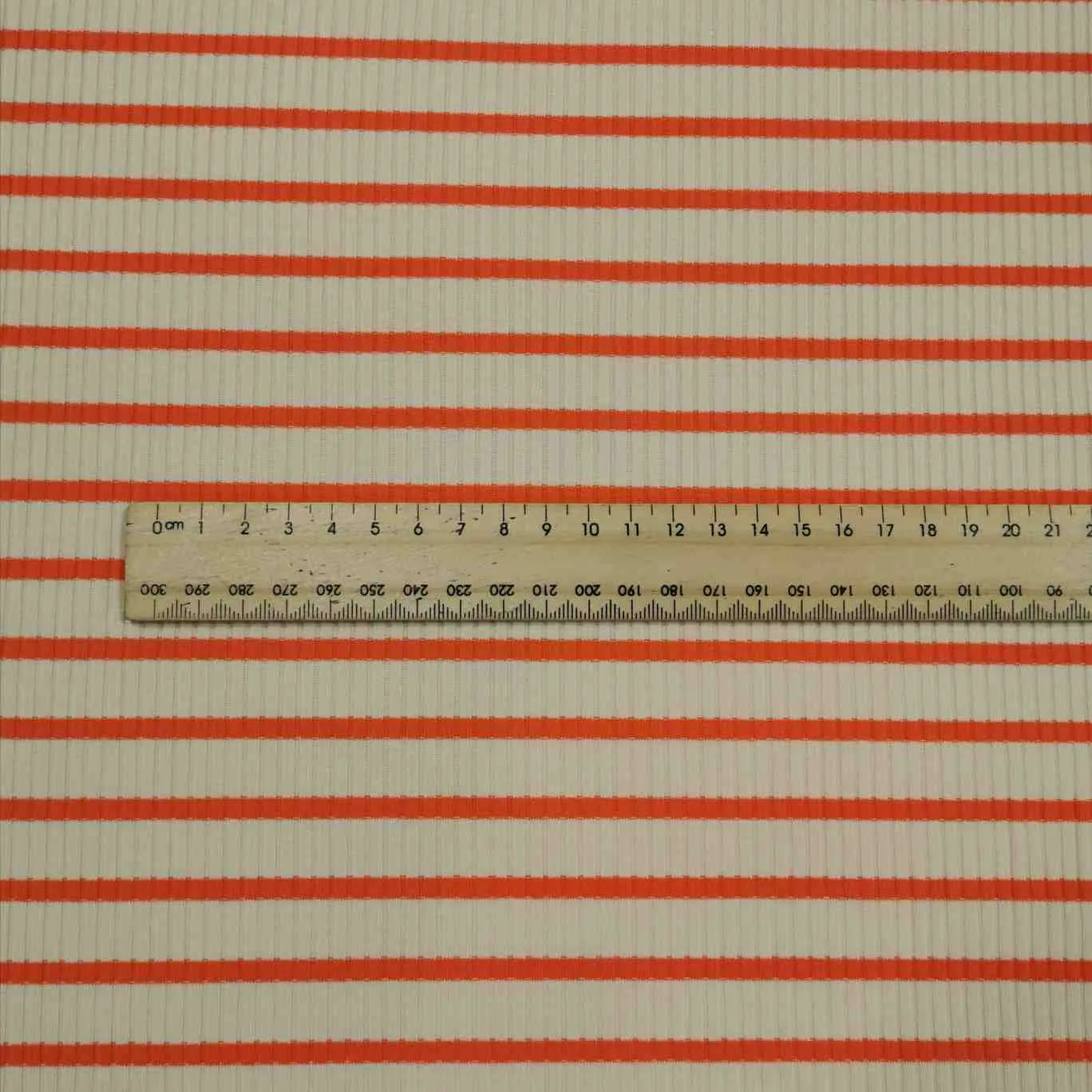 Ribbed Cotton Jersey, Orange Cream Stripe