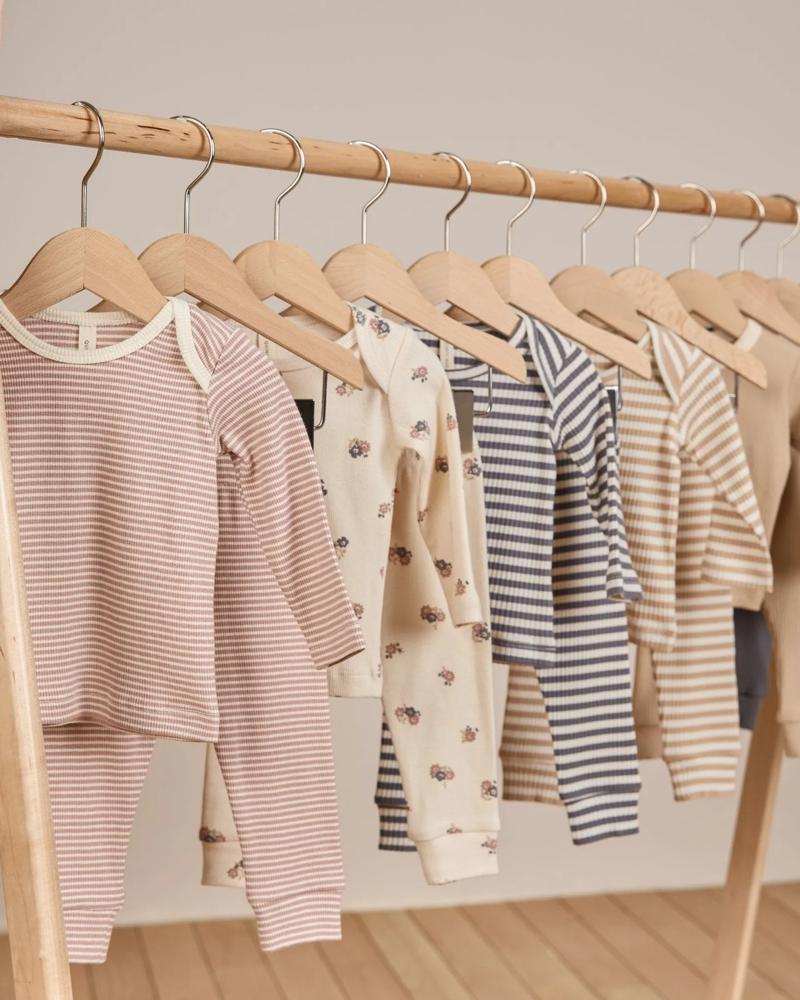 Ribbed Tee   Legging Set || Indigo Stripe