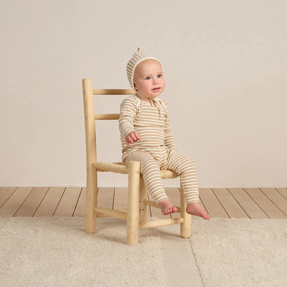 Ribbed Tee   Leggings Set | Golden Stripe