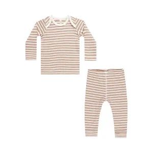 Ribbed Tee   Leggings Set | Golden Stripe