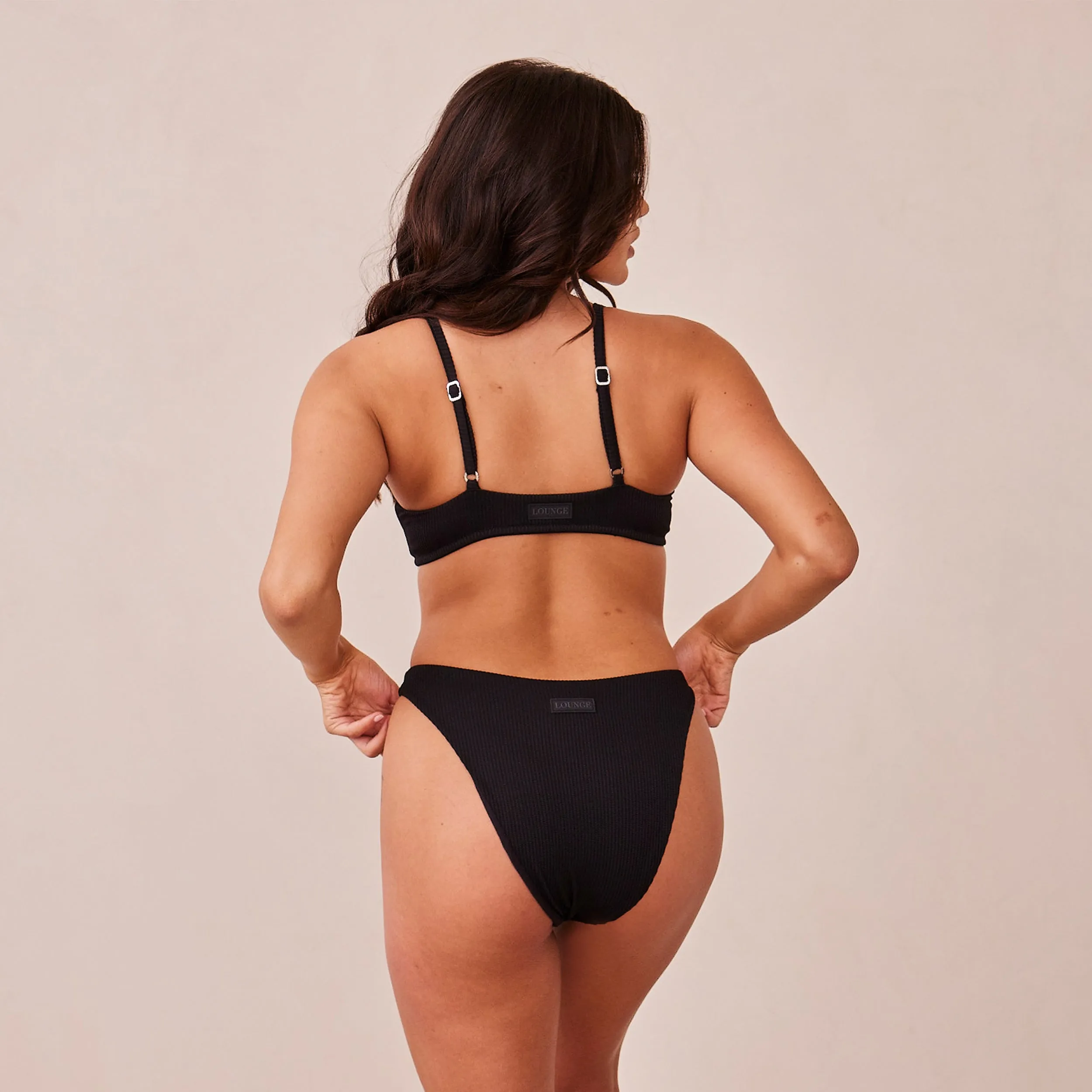 Ribbed Triangle Soutien-Gorge - Noir