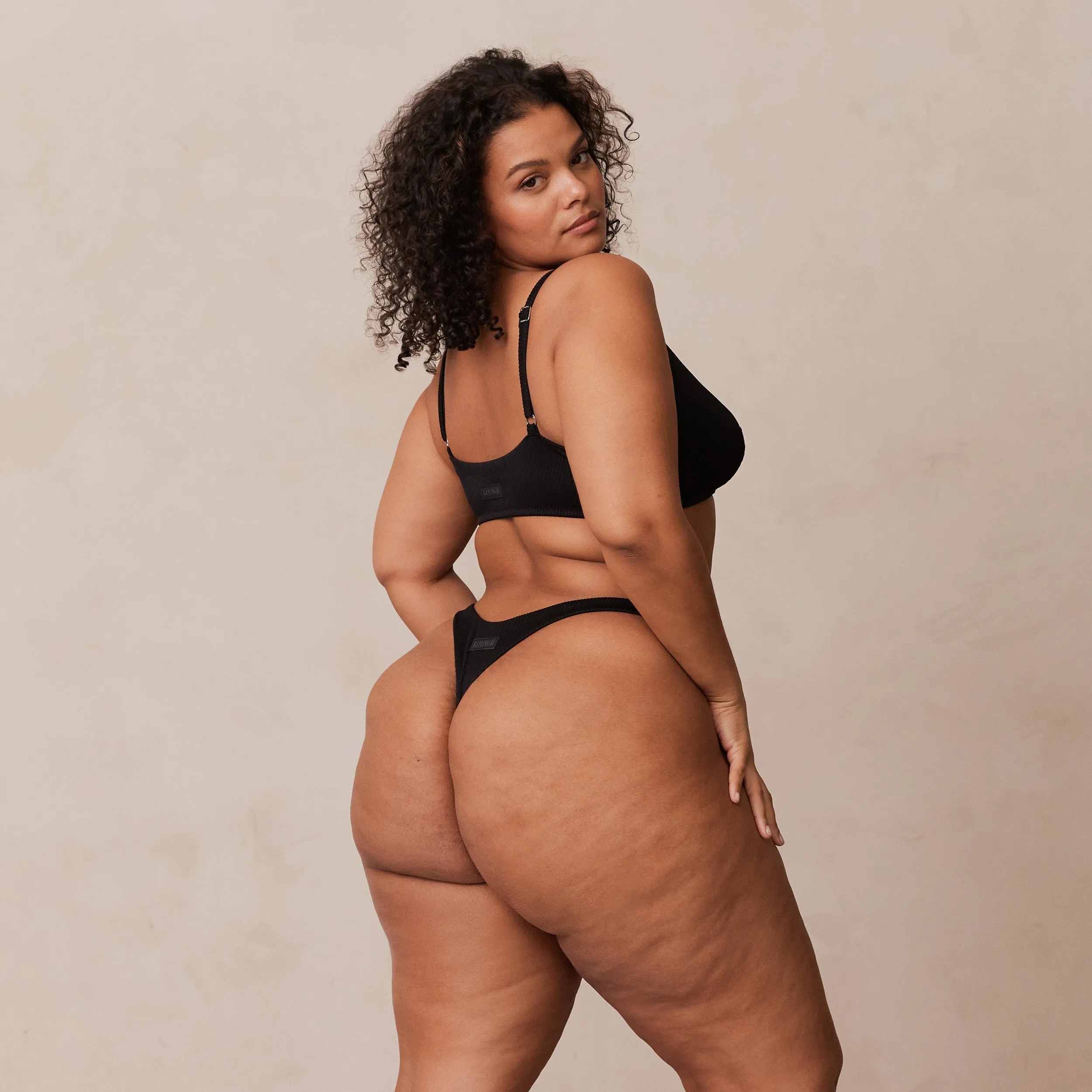 Ribbed Triangle Soutien-Gorge - Noir