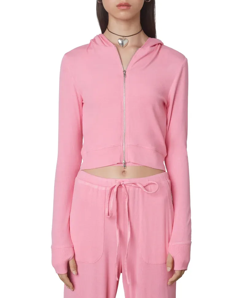Ribbed Zip Up Hoodie