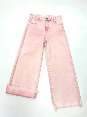 Risen- High Rise Crop Acid Pink Jeans