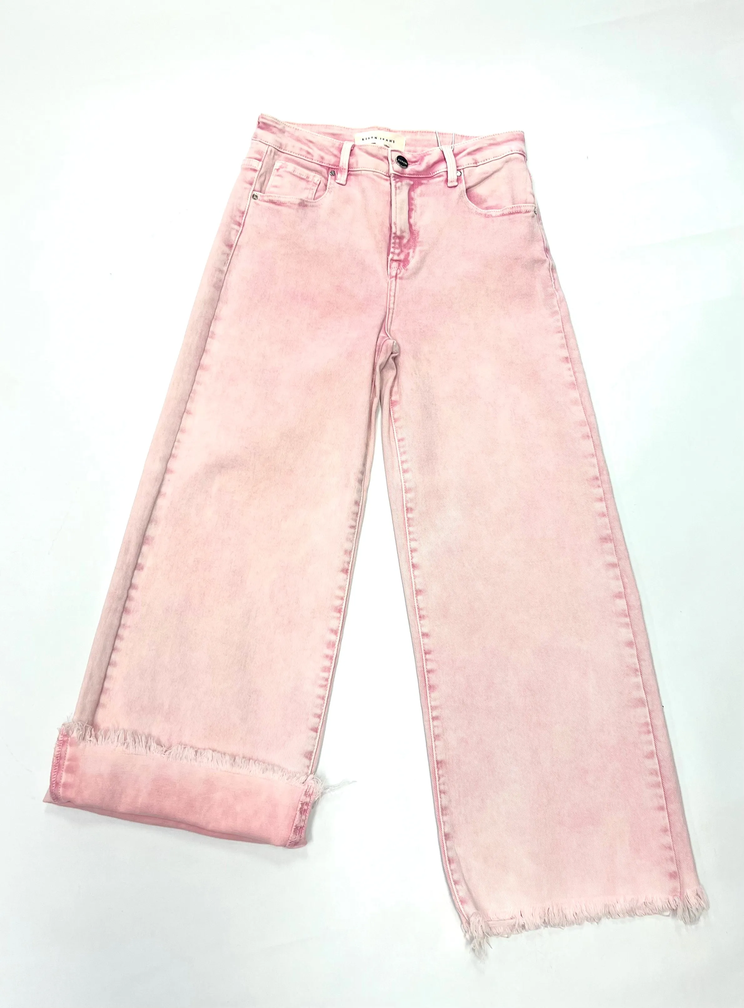 Risen- High Rise Crop Acid Pink Jeans