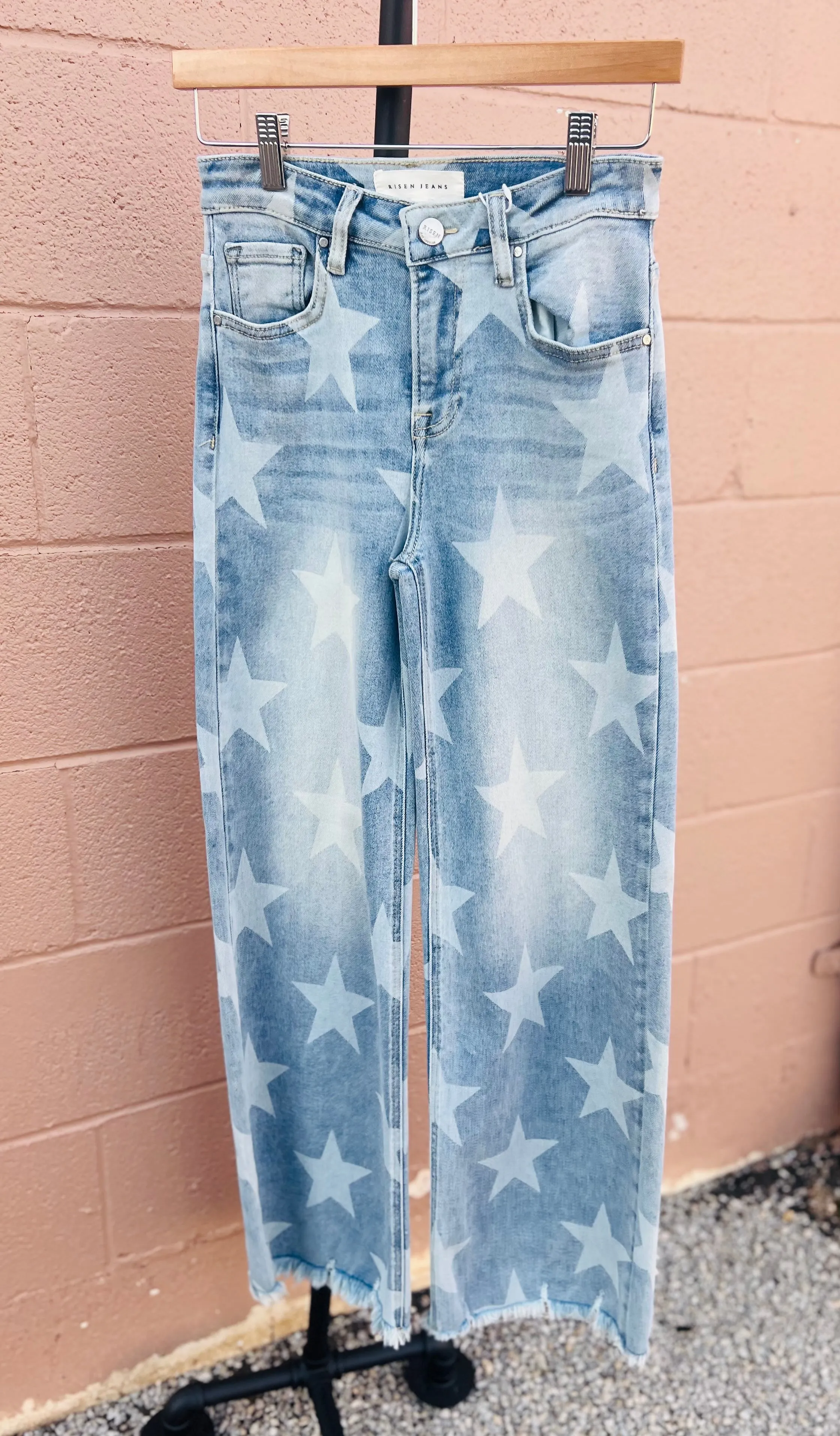 Risen- High Rise Star Print Jeans