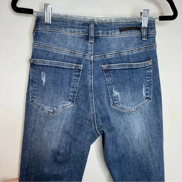 Risen Los Angeles High Rise Raw Hem Flare Jeans