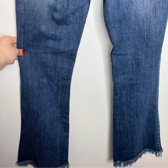 Risen Los Angeles High Rise Raw Hem Flare Jeans