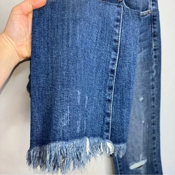 Risen Los Angeles High Rise Raw Hem Flare Jeans