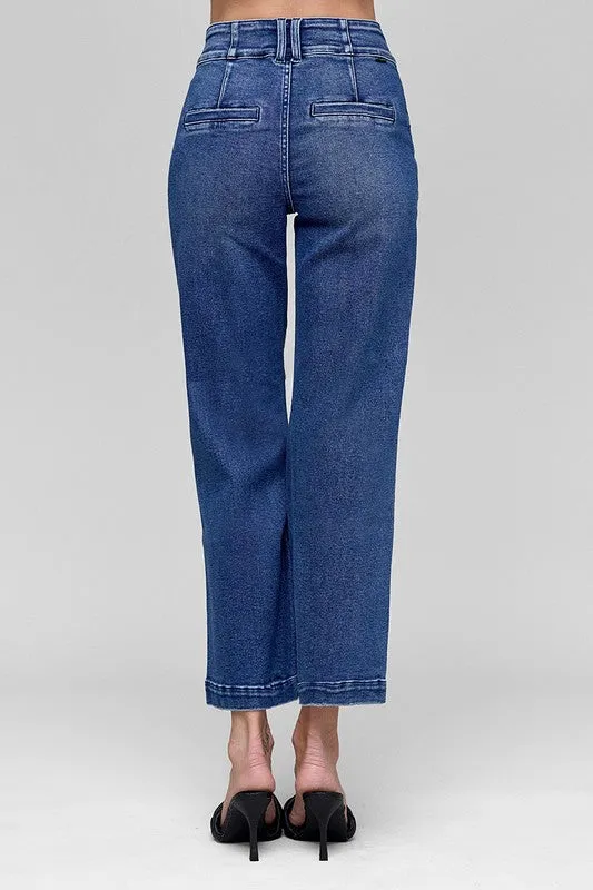RISEN Tummy Control High Rise Crop Jeans