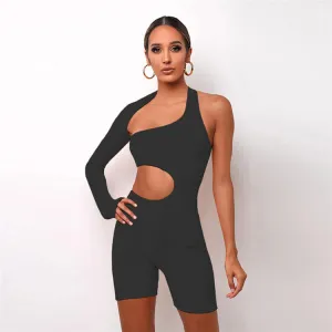 Risk Factor One-Sleeve Cutout Romper