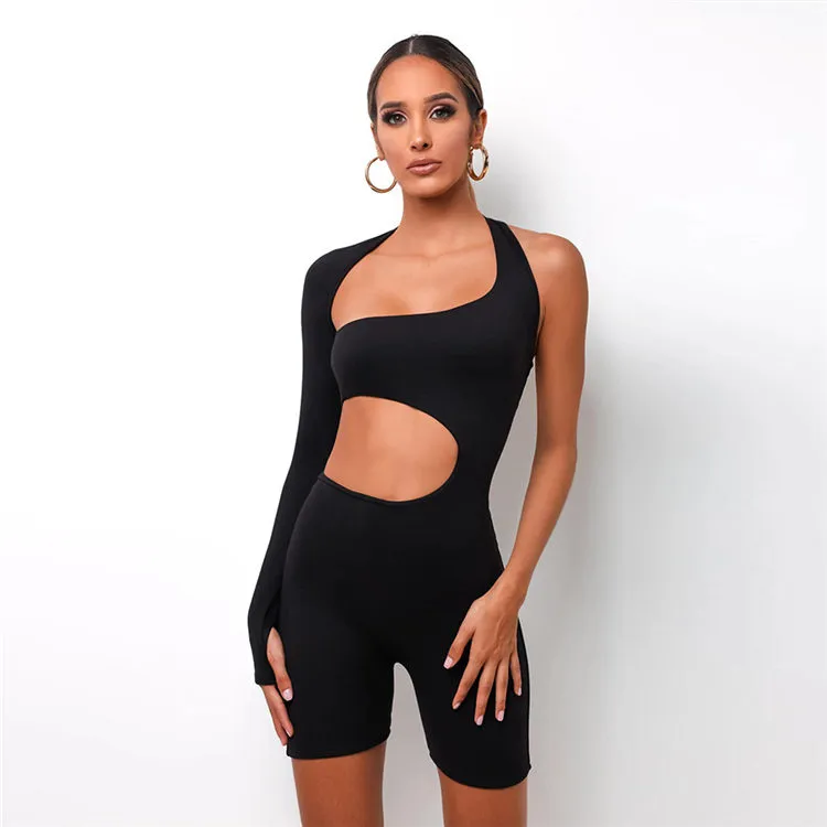 Risk Factor One-Sleeve Cutout Romper