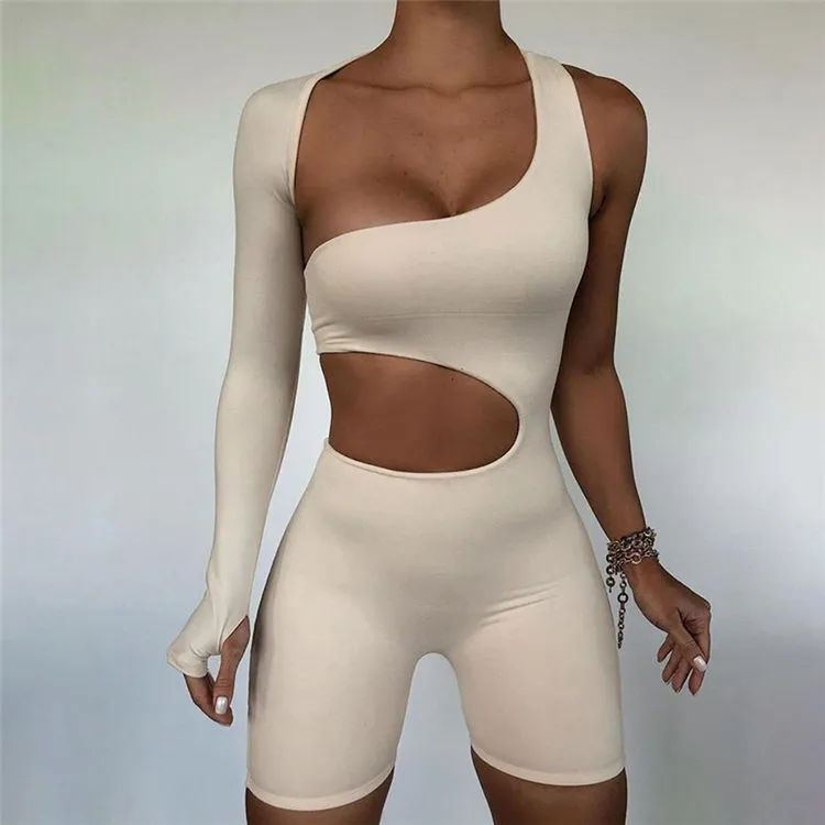 Risk Factor One-Sleeve Cutout Romper