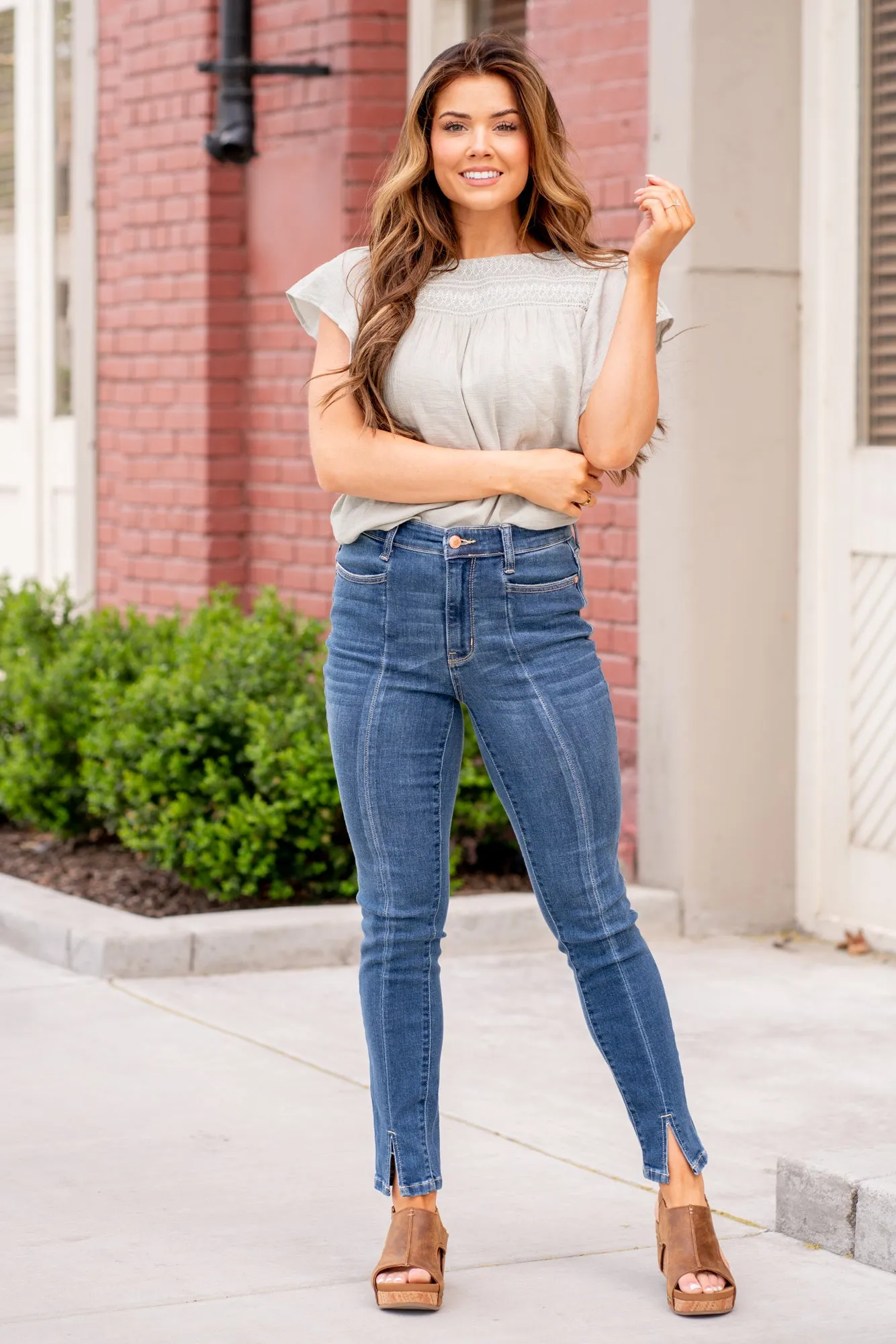 Road Tripping High Rise Front Seam Skinny