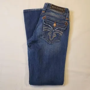 Rock Revival Deborah Boot Cut Jeans Low Rise Medium Wash Flap Pocket Size 28x30‎