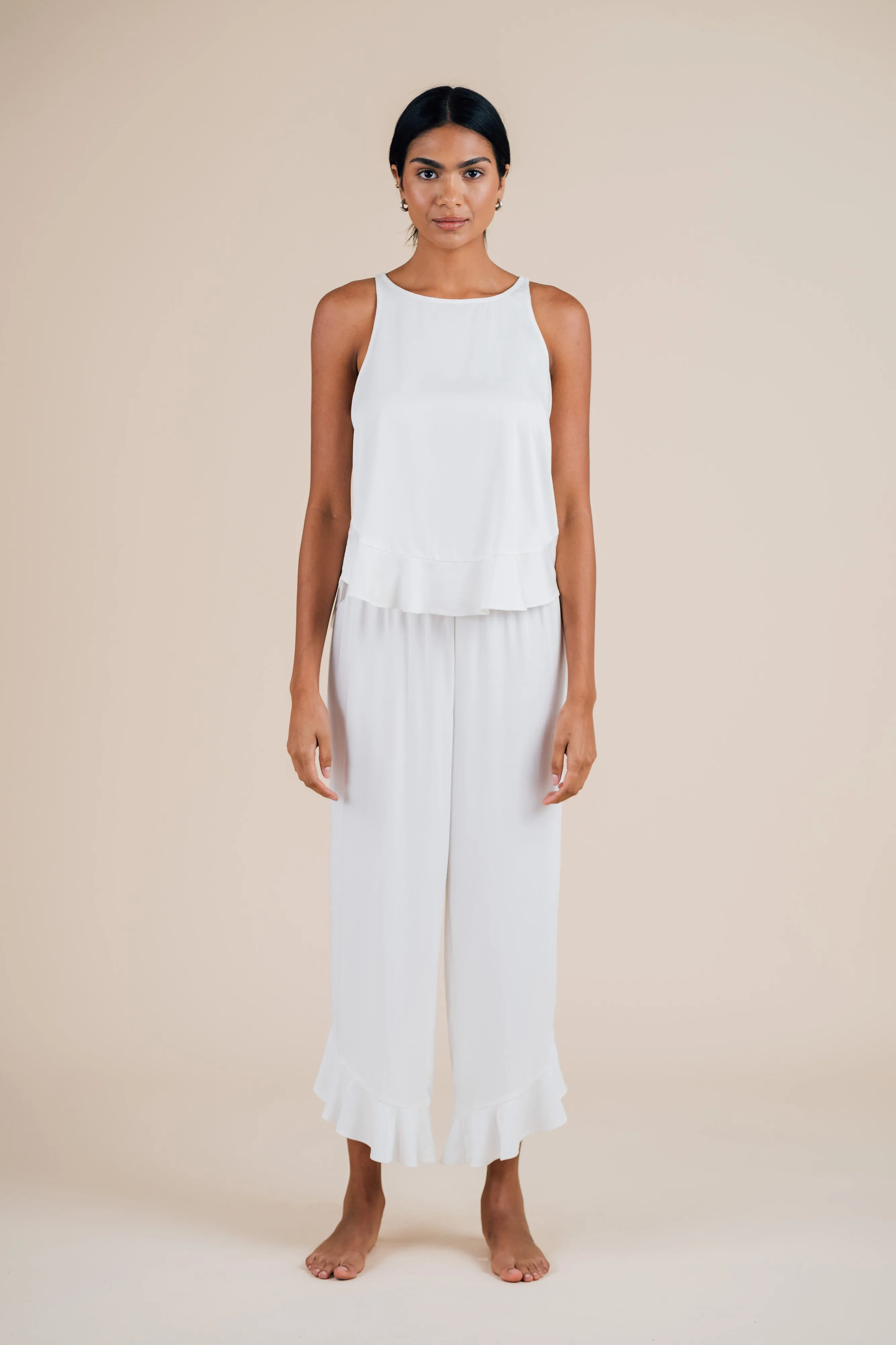 Ruffle Pant Set - Cloud