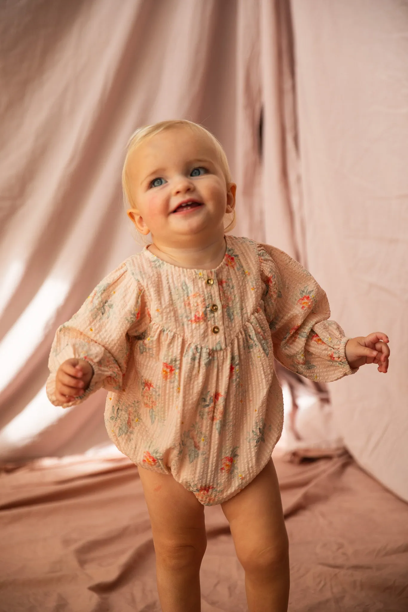 Ruth Romper-VoVo Pink Country Garden