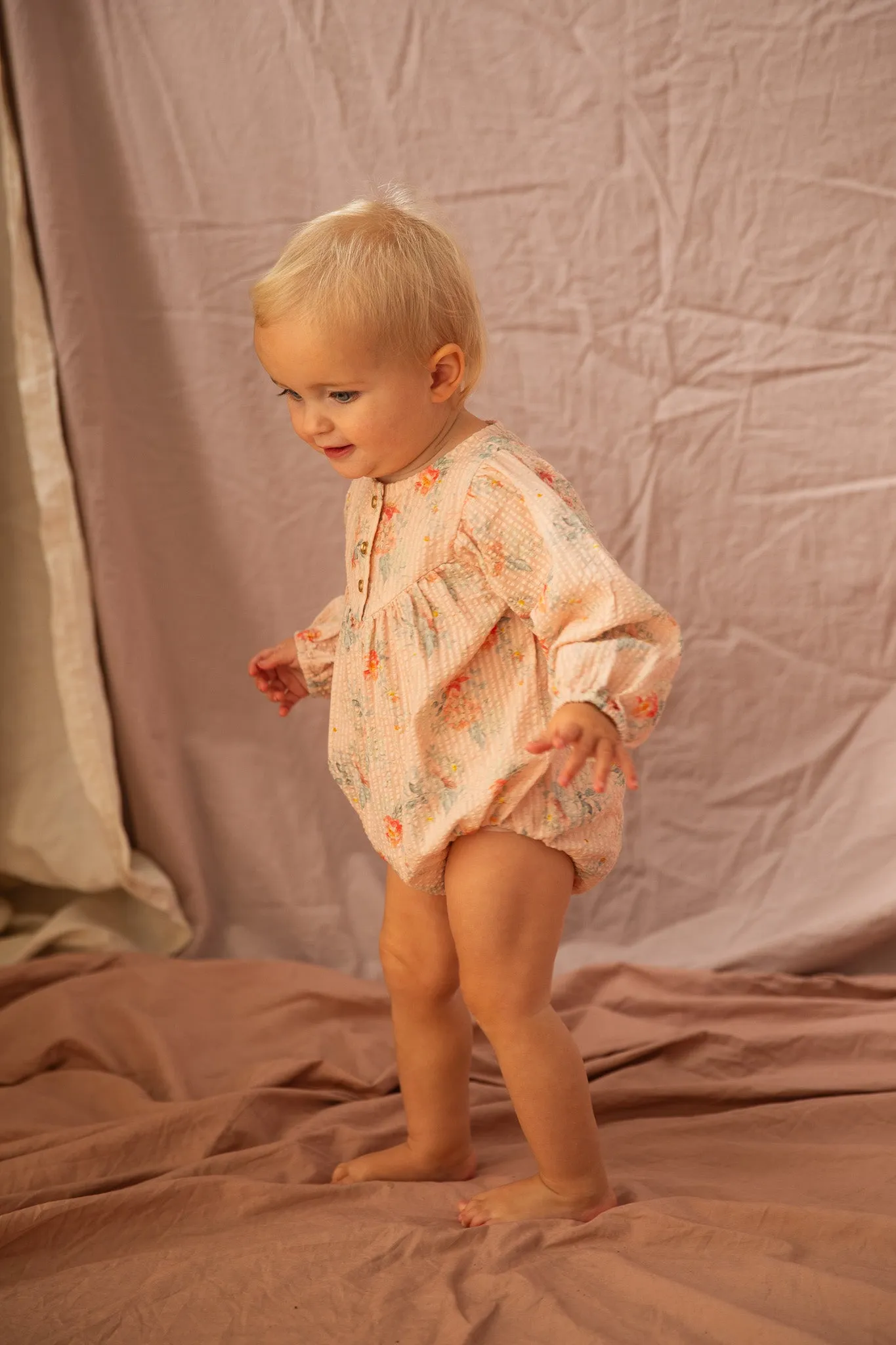 Ruth Romper-VoVo Pink Country Garden