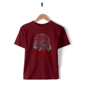 Saltrock Girls Wild Flower Wave T-Shirt Tsf42402020 Dark Red