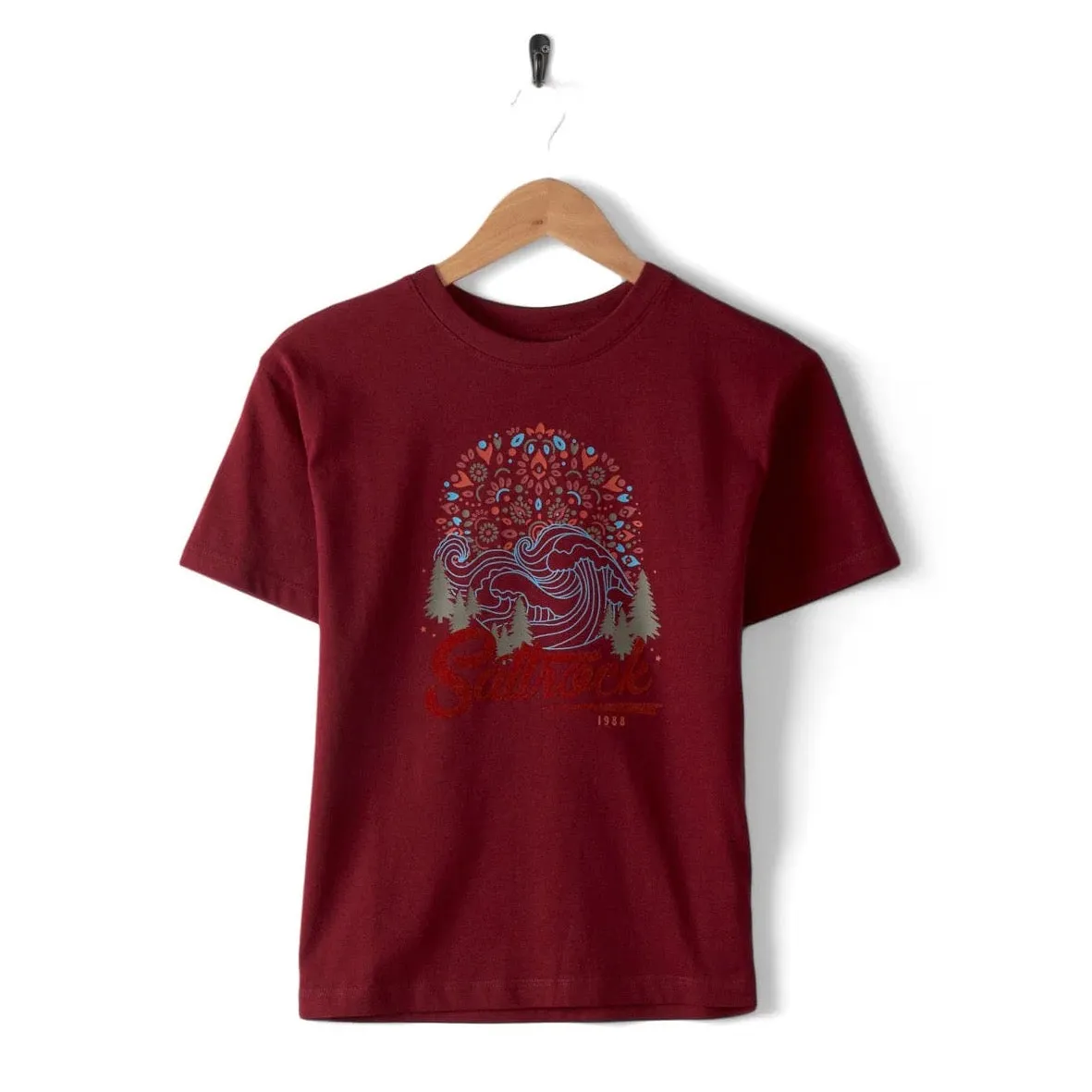 Saltrock Girls Wild Flower Wave T-Shirt Tsf42402020 Dark Red