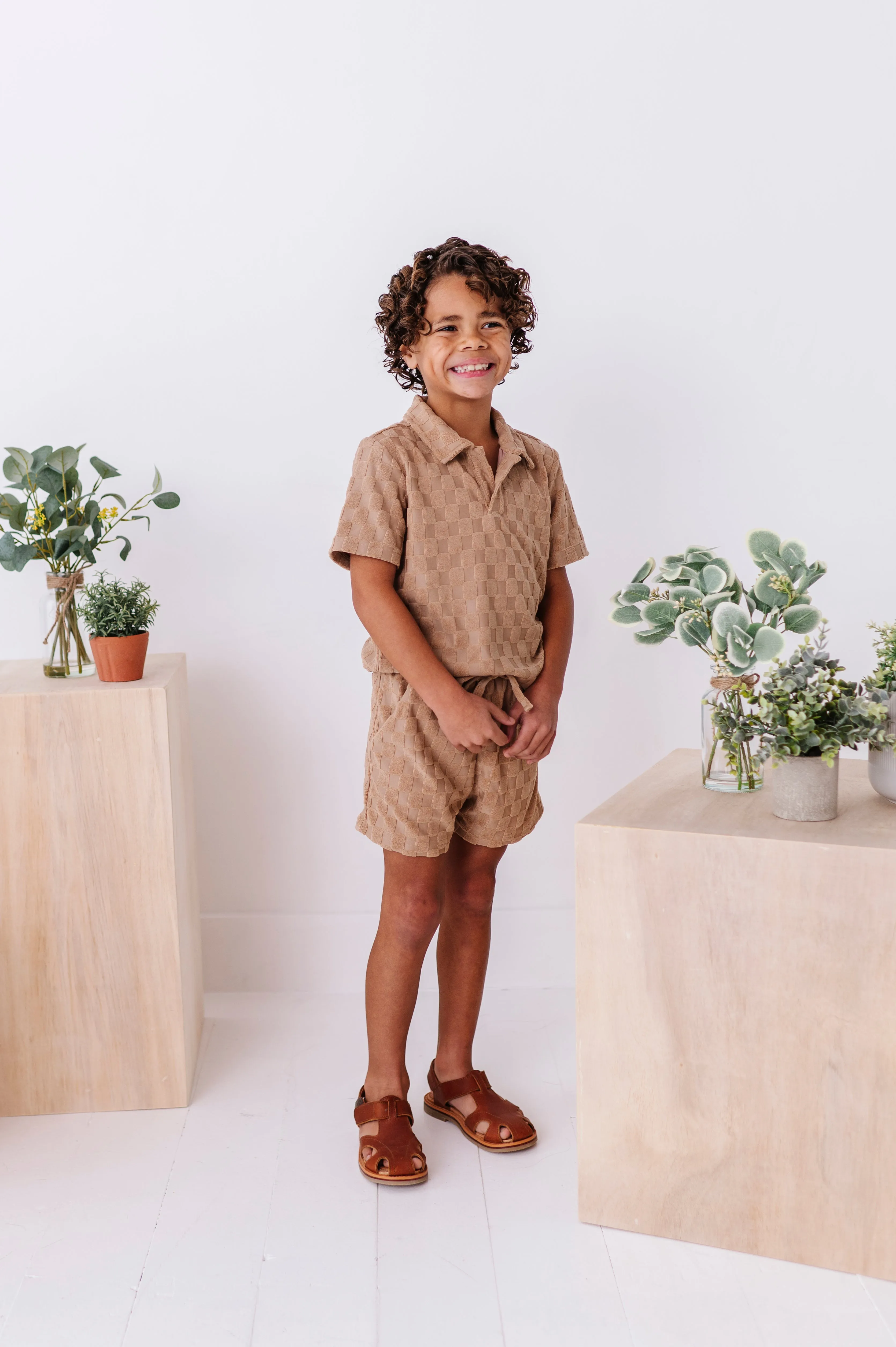 Sand Check Terry | Boys Set