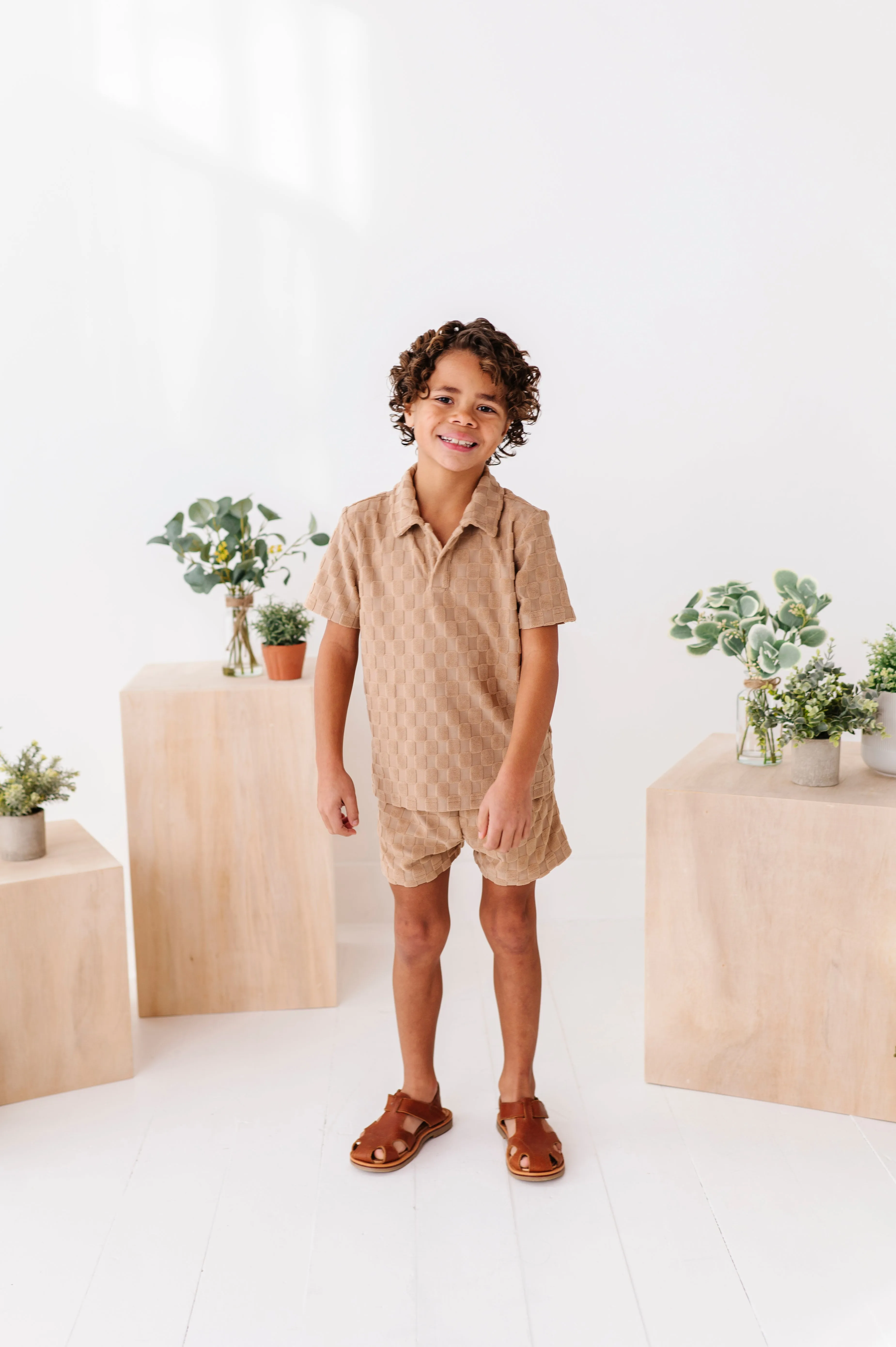 Sand Check Terry | Boys Set
