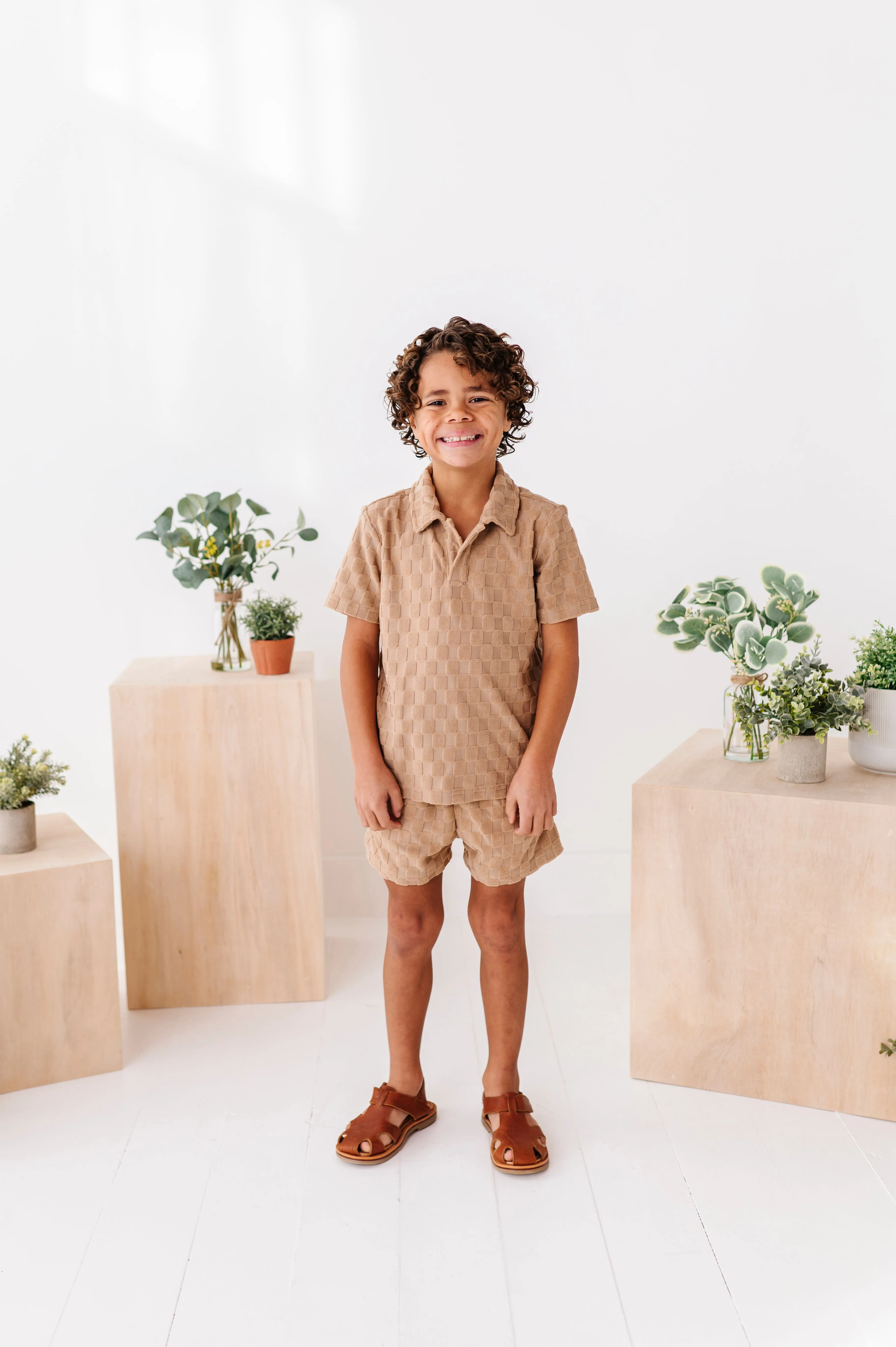 Sand Check Terry | Boys Set