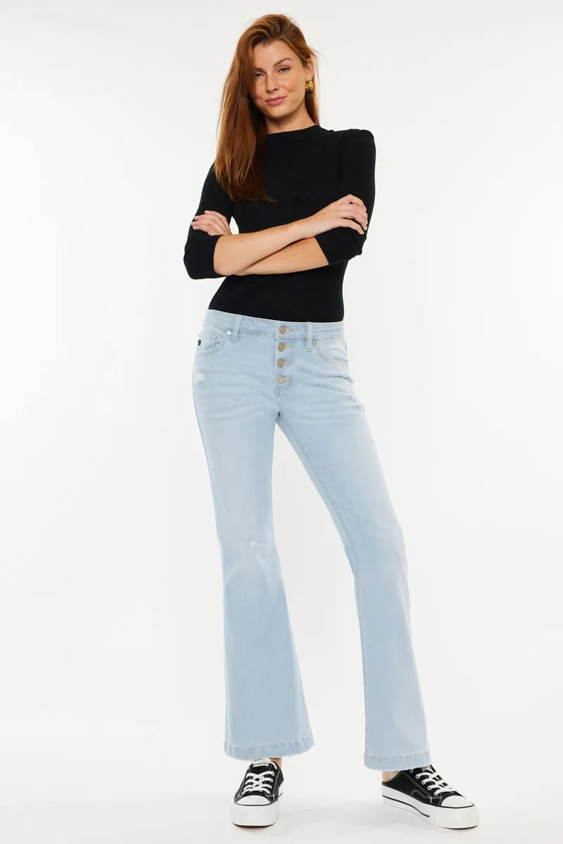 Saylor Mid Rise Flare Jeans (Petite)