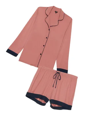 Schlafanzug Mit Langarm-Oberteil & Shorts In Übergrößen