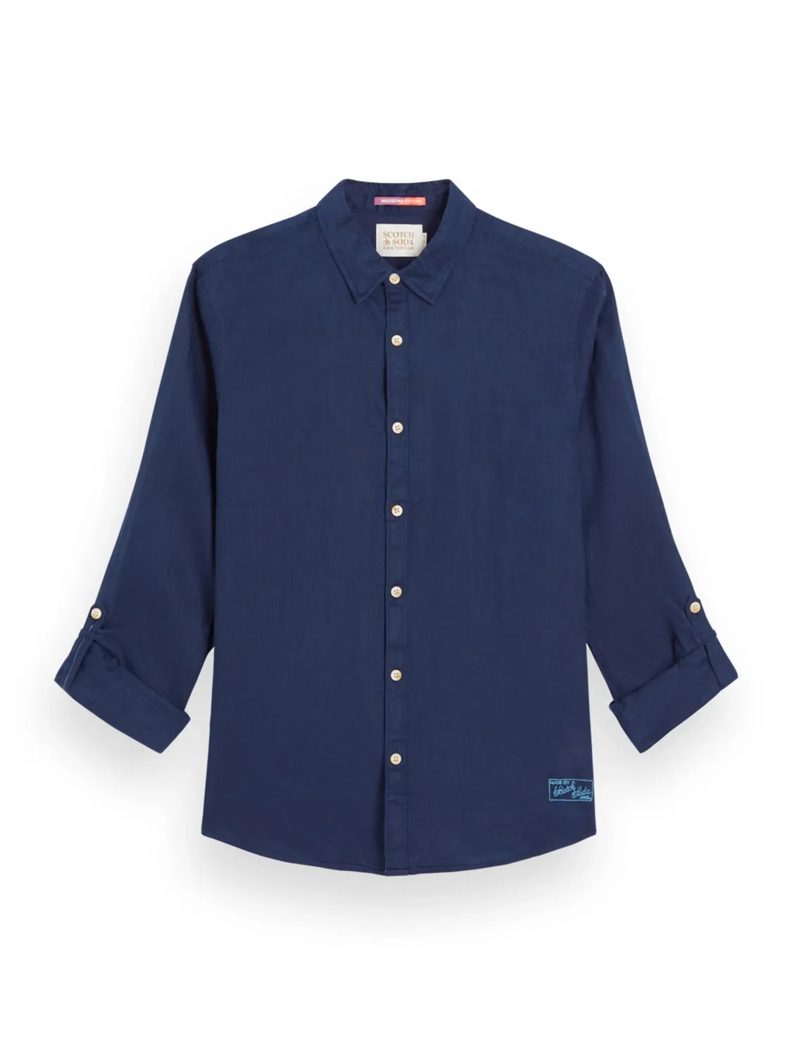 SCOTCH & SODA LINEN L/S ROLL-UP SHIRT 177150